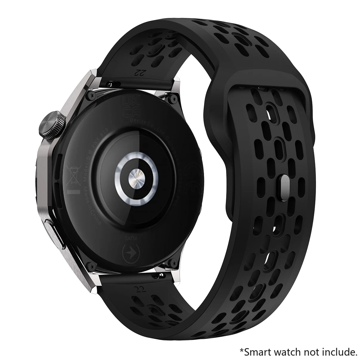 Breathable Sports Silicone Watch Strap - Replacement Bands for Smartwatches