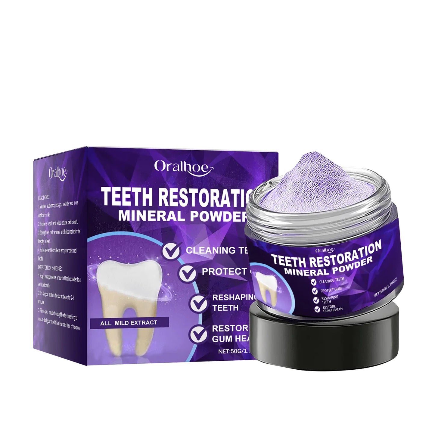 Purple Tooth Whitening Powder | Remove Stains & Freshen Breath