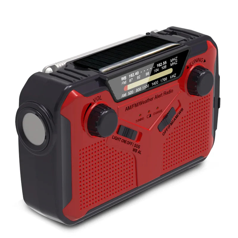 Portable Solar Energy AM FM Radio & Flashlight Emergency Power