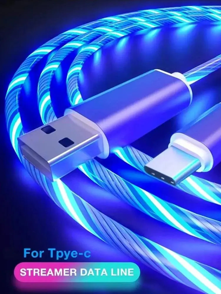 Luminous LED Light USB A to Type C Fast Charging Cable