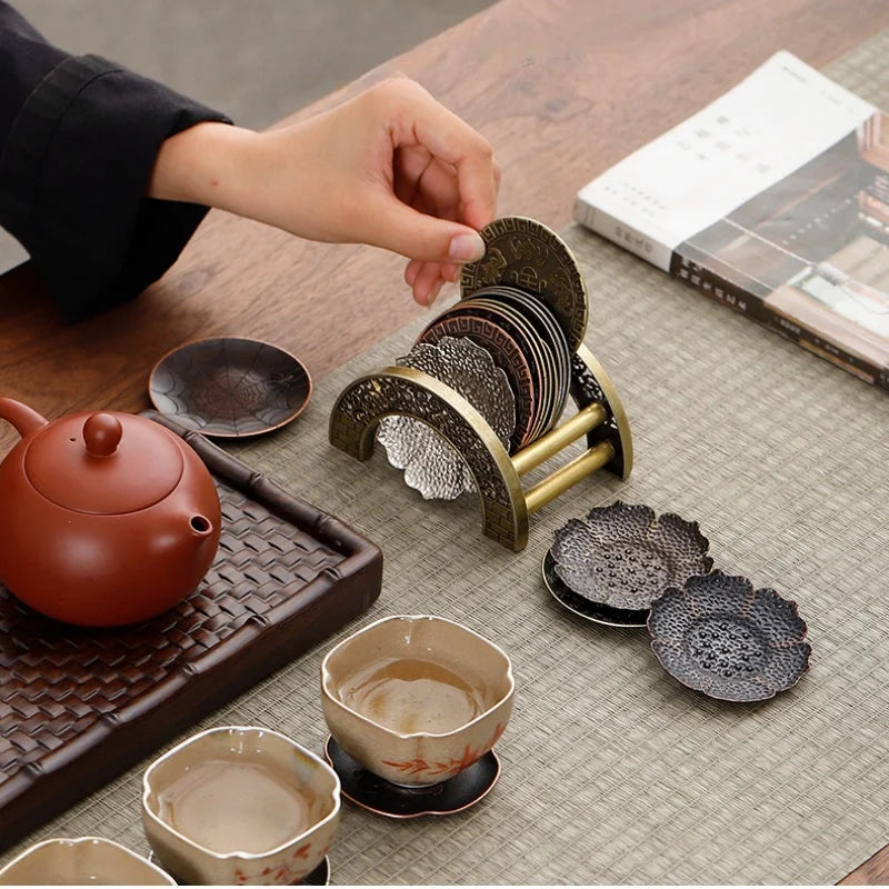 Zen Antique Coasters | Elegant Heat Insulation Tea Accessories