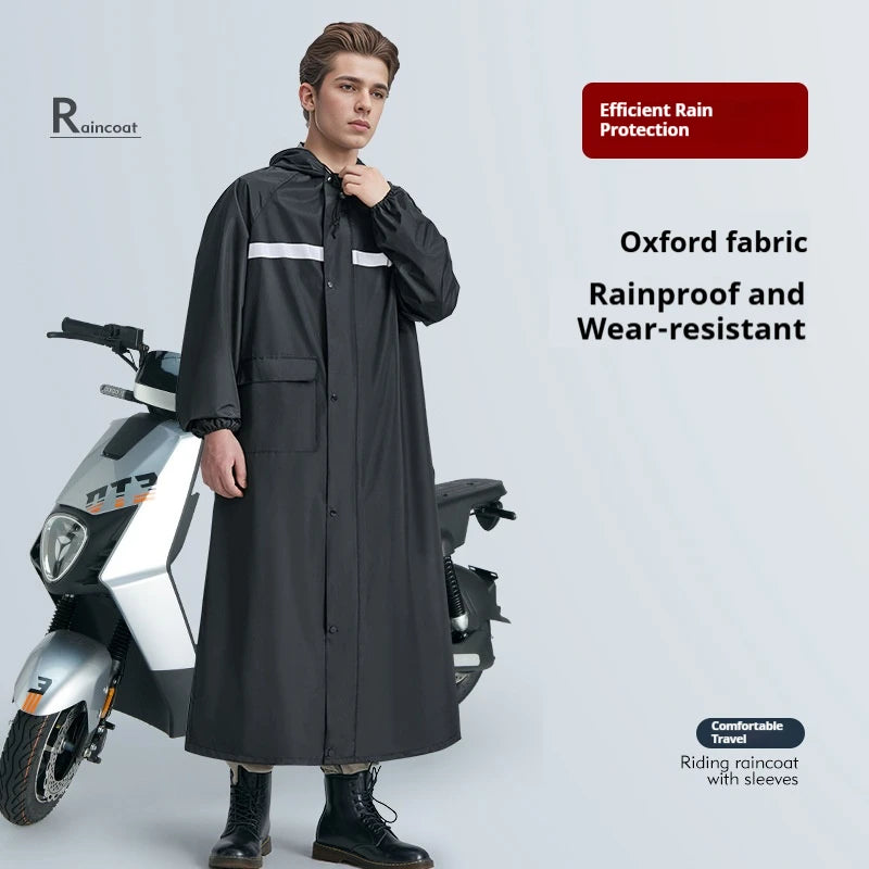 Gabardina Larga Engrosada para Motociclistas | Impermeable y Versátil