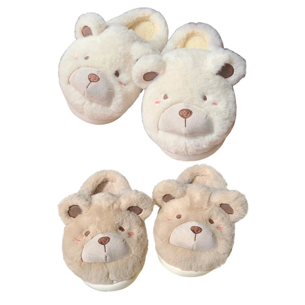 Adorable Bear Plush Slippers | Cozy & Warm Indoor Footwear