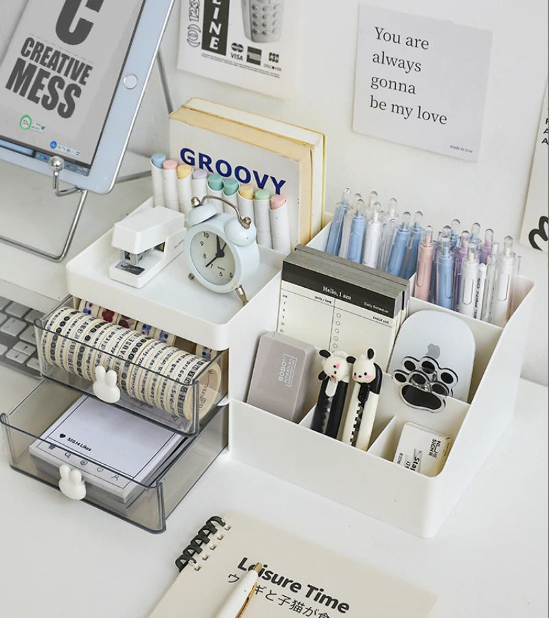Clear Desktop Cosmetics Storage Box | Stylish Organizer & Rack