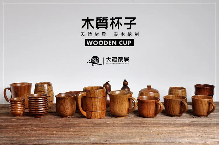 320ml Handcrafted Wooden Coffee Mug | Eco-Friendly Vintage Drinkware