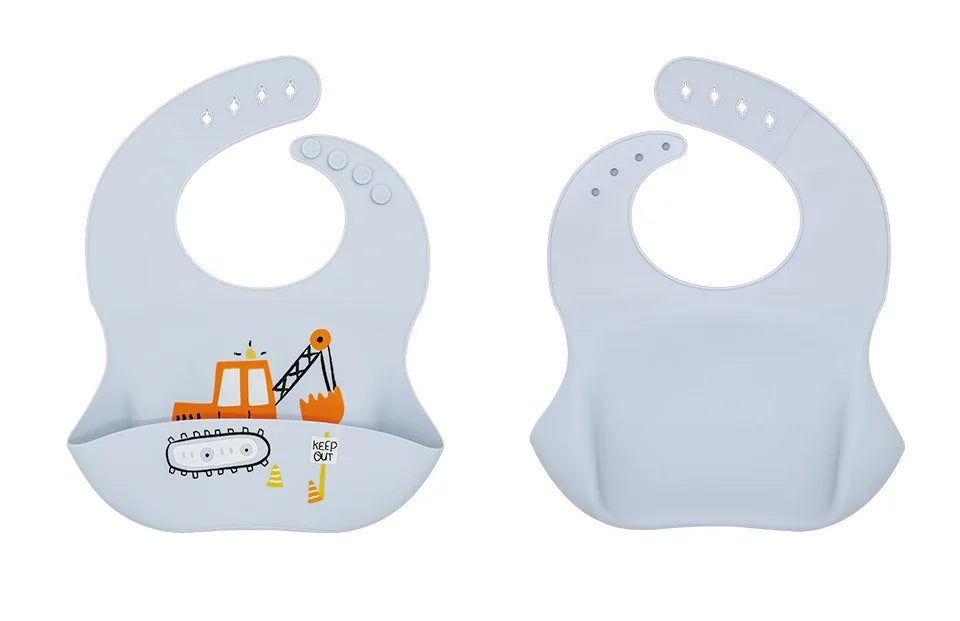 Adjustable Waterproof Silicone Baby Feeding Bibs for Kids