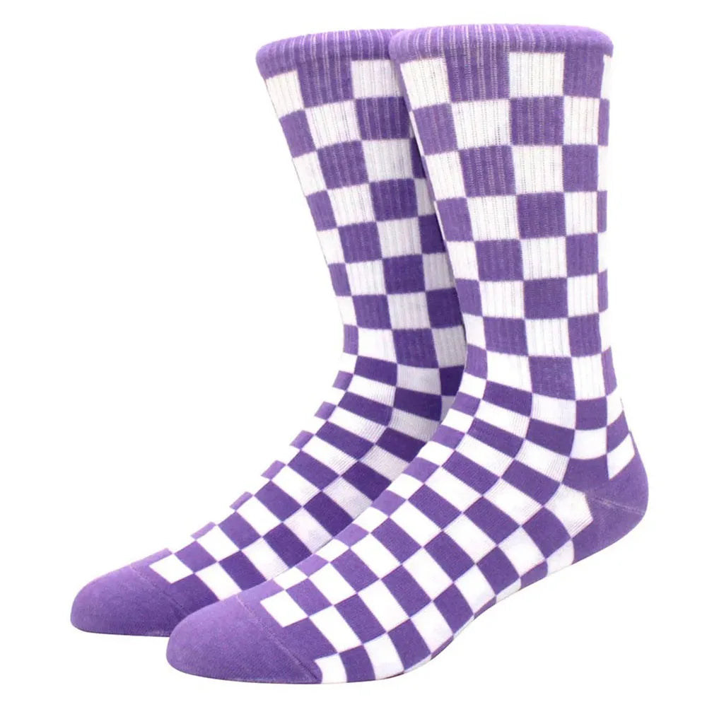 Men's Checkerboard Hip Hop Socks | Trendy Street Sports Accessories