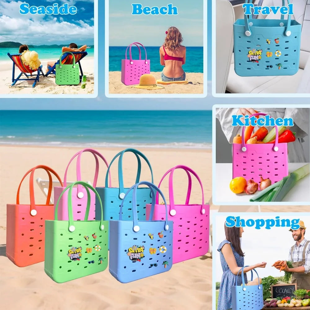 Fashionable Waterproof Beach Bag | Stylish EVA Solid Color Tote