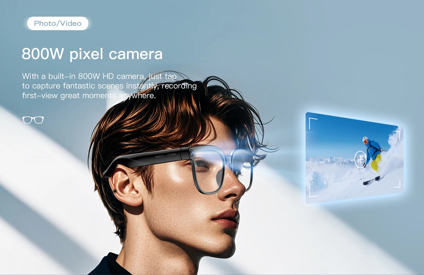 Men's AI Smart Glasses | Dual Camera Translation & Bluetooth Calling