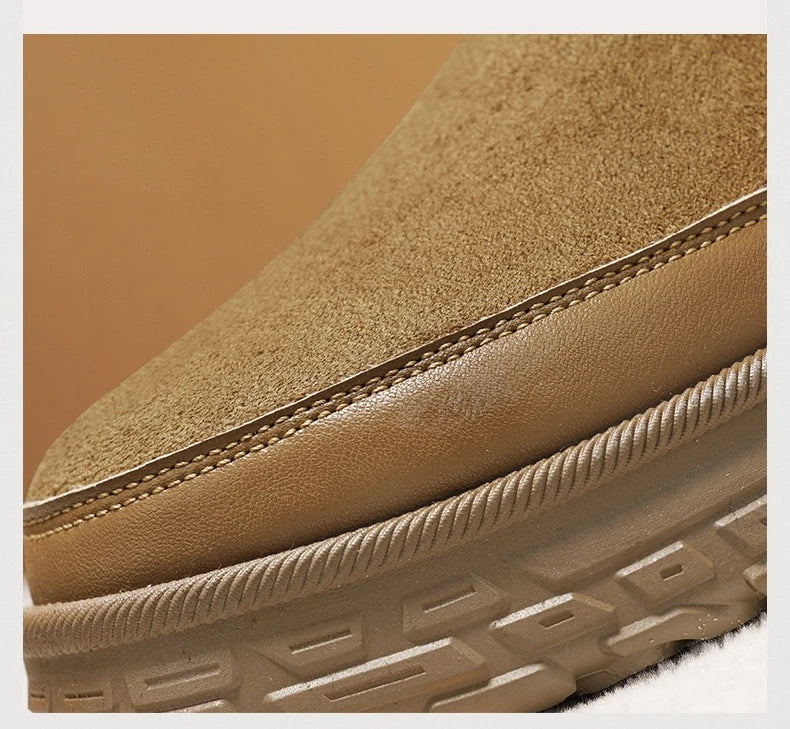 Men's Warm Fleece Lined Snow Boots | Mid-Calf Ankle Winter Shoes