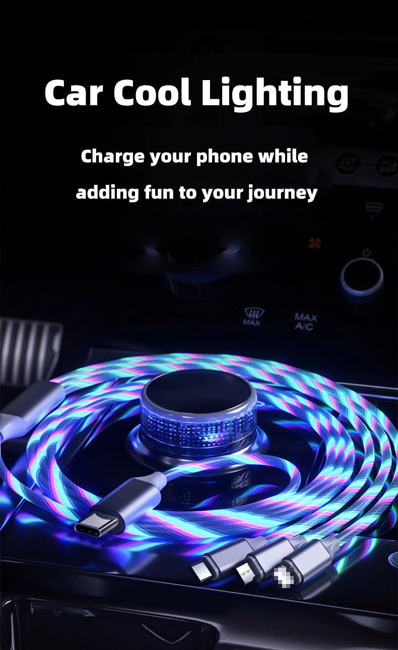 Glowing LED Light USB-C 3IN1 Fast Charging Cable | Universal Phone Charger