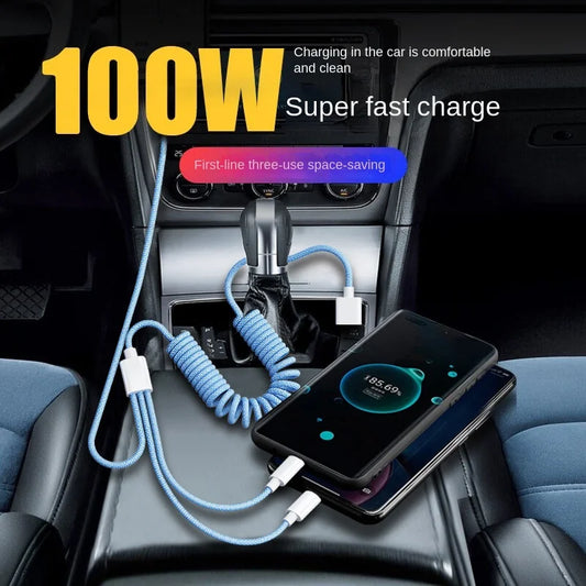 100W 3 In 1 Fast Charging Cable | Universal USB C Charger Cord