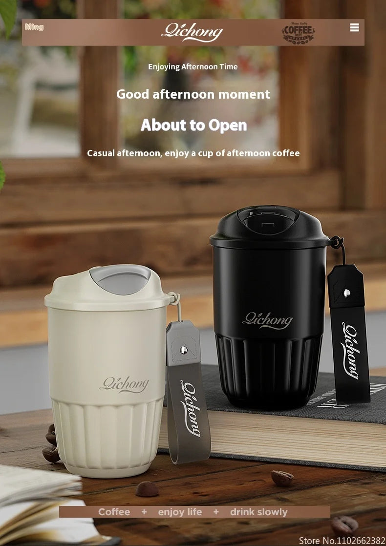 Vacuum Insulated Travel Coffee Mug | 410ML Ceramic Liner Tumbler