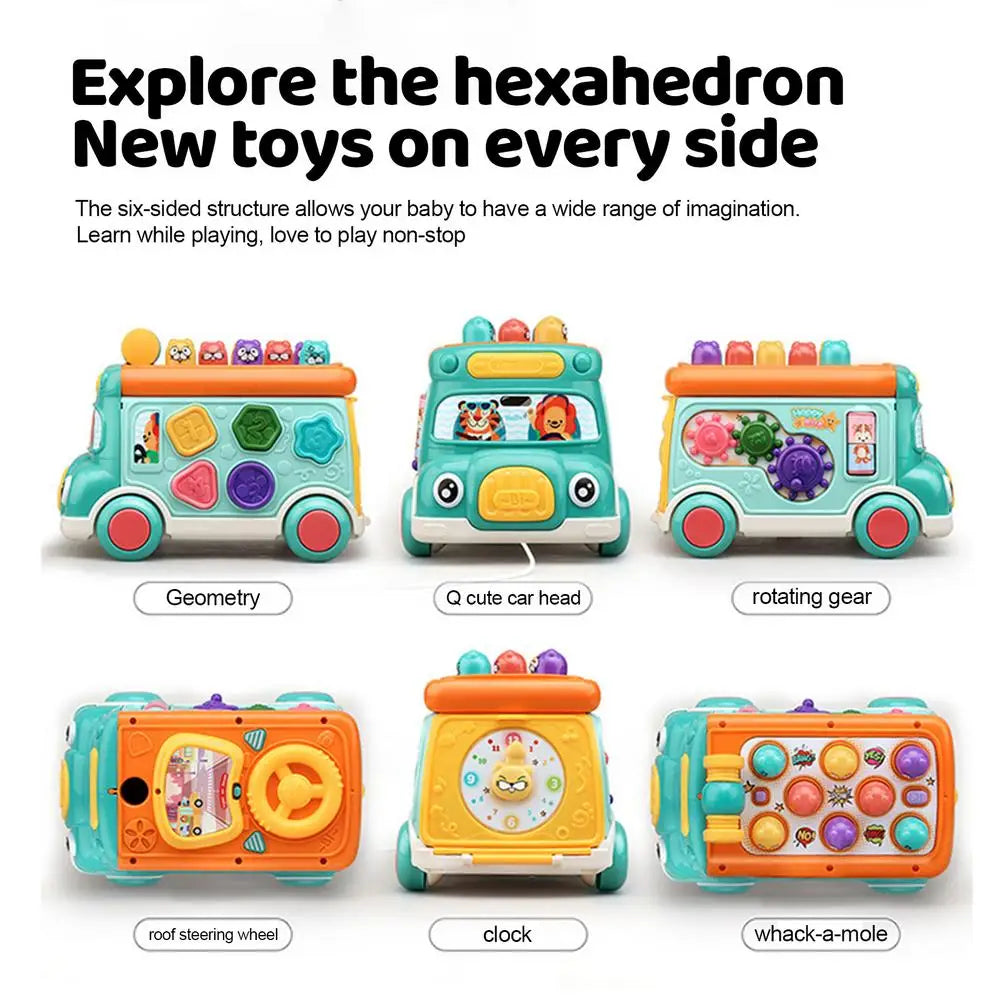 Musical Bus Toy with Geometric Block Set | Fun Educational Toy
