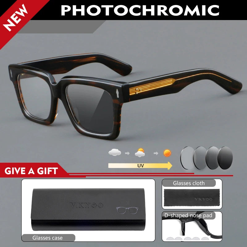 Customizable Retro Geometric Square Anti-Blue Light Eyewear