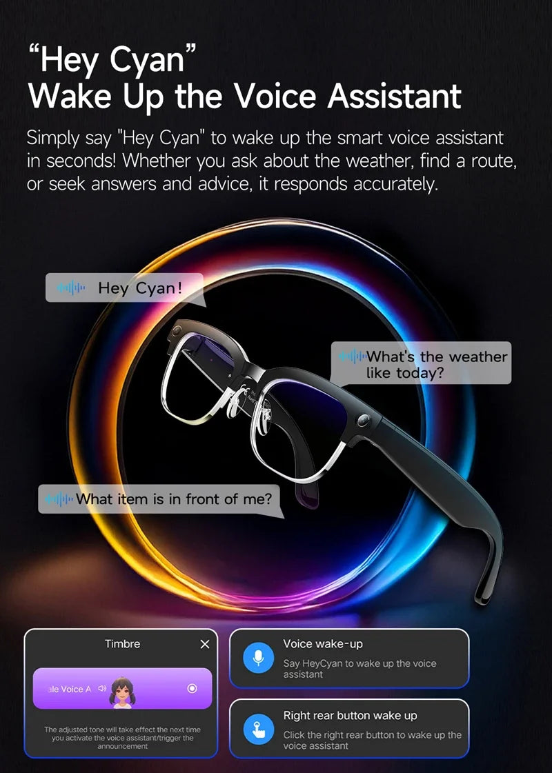 4K Smart Glasses with AI Translation & Video Recording Features