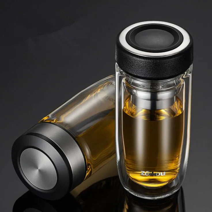 Portable Glass Tea Infuser Tumbler | Eco-Friendly Water Bottle