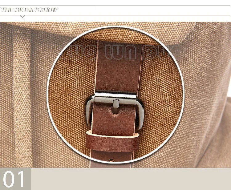 Vintage Canvas Laptop Backpack for School & Travel | Anti-Theft Design