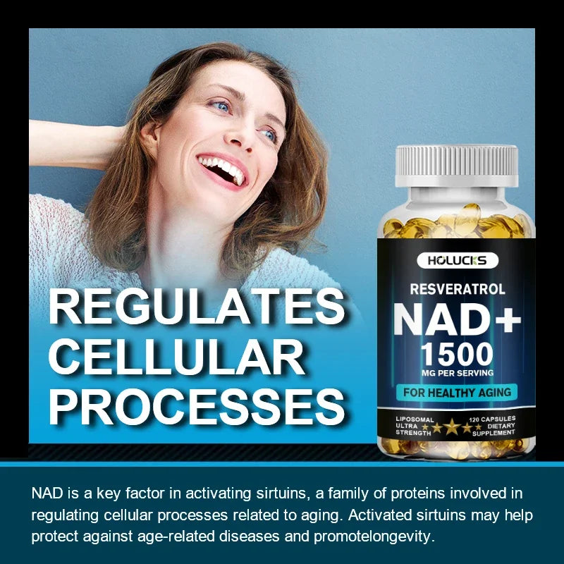 NAD+ Resveratrol Capsules | Support Cellular Health & Anti-Aging