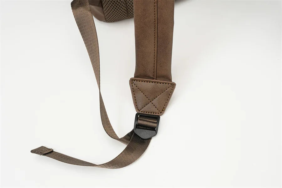 Vintage Luxury PU Leather Backpack | Large Capacity Laptop Bag