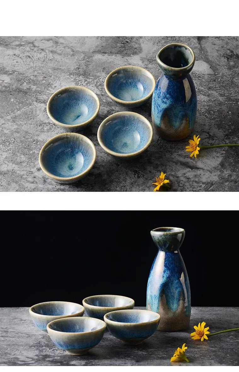 Japanese Vintage Ceramic Sake Pot | Elegant Wine Dispenser