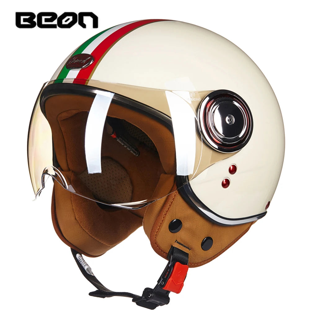 Vintage Open Face Motorcycle Helmet | Retro Style Protection Gear