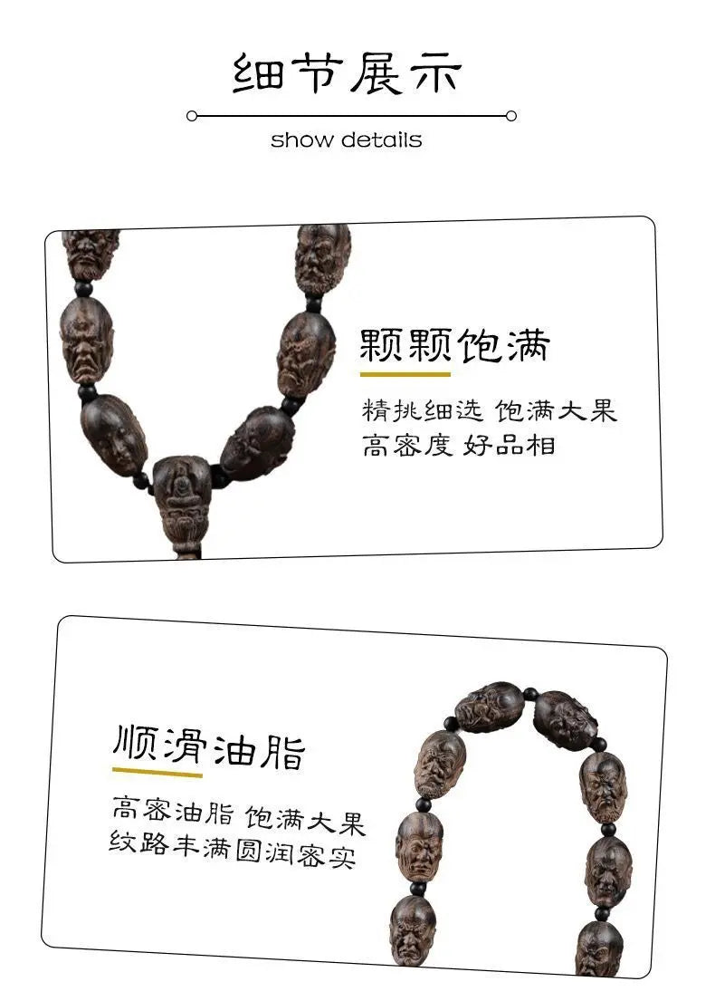 Handcrafted Wooden Buddha Bracelet | Artisan Carved Jewelry