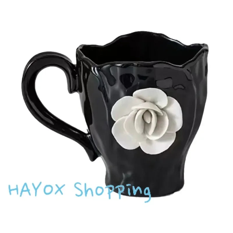 Elegant 3D Rose Ceramic Coffee Mugs | Stylish Drinkware for Every Occasion