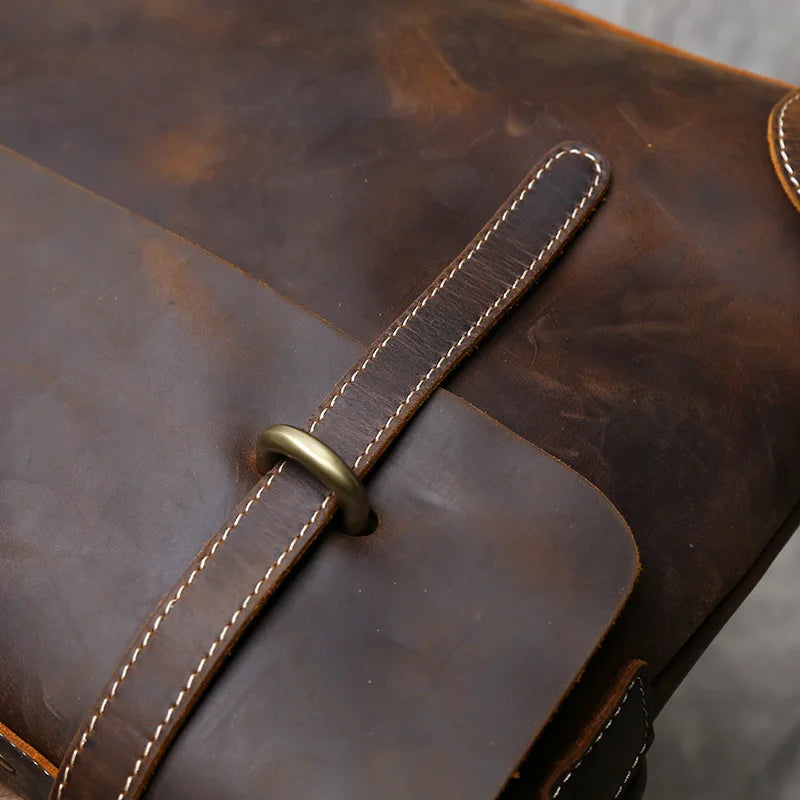 Retro Leather Commuter Handbag | Stylish & Versatile Bag for Men