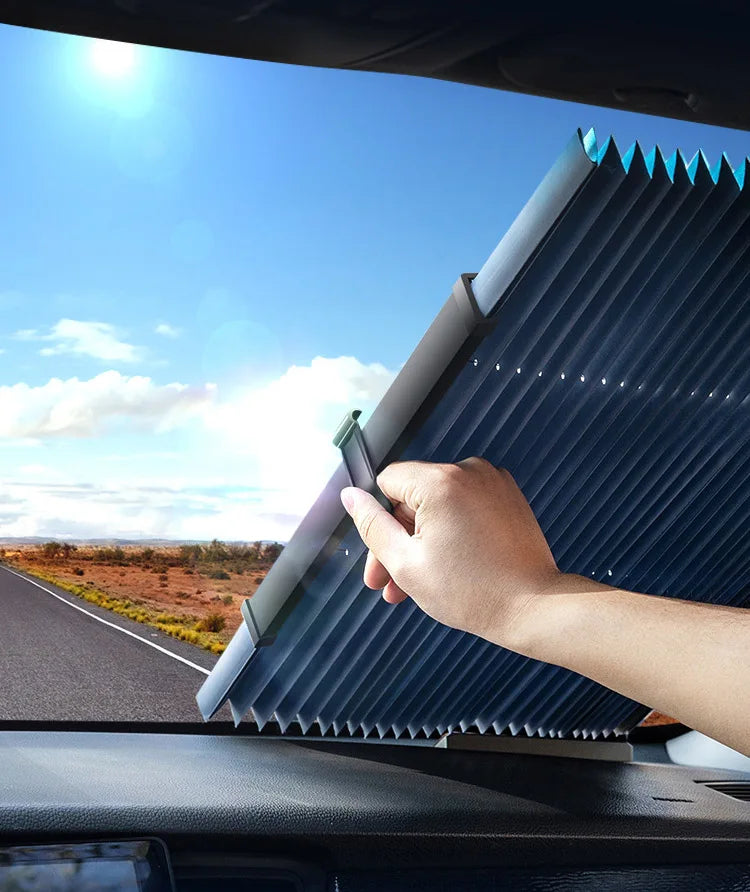 Retractable Car Windshield Curtains | UV Protective Sunshade