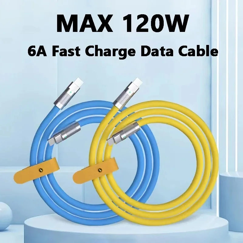 120W Super Fast Charge PD Type C Liquid Silicone Cable