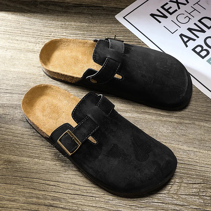 Men's Suede Mules Slippers | Comfortable Clogs with Arch Support