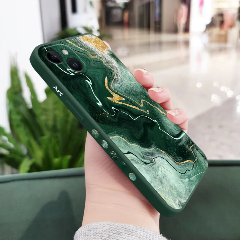 Marble Texture Phone Case For iPhone 16 16E 15 14 13 12 11 X XR XS SE2 SE2020 8 7 6 6S Plus Pro Max Mini Silicone Cover