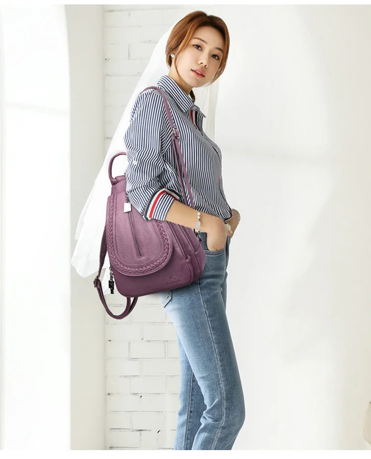 Stylish Women's Leather Backpack | Chic Travel Bag for All Occasions