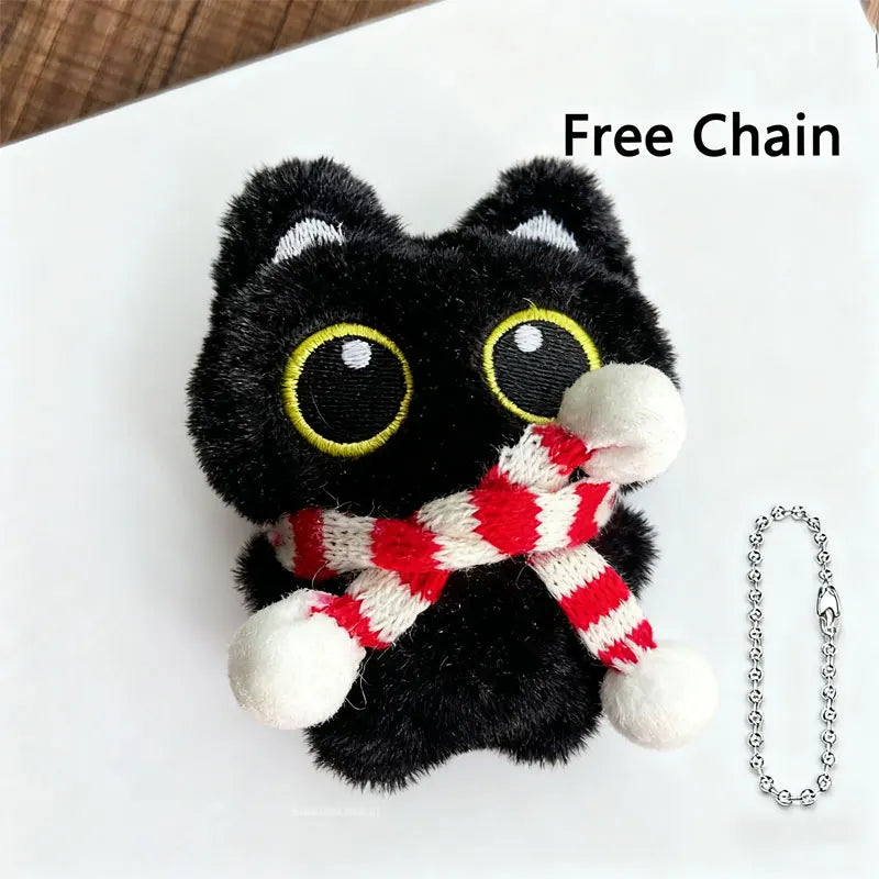 Cute Black Cat Plush Toy | Adorable Keychain & Backpack Decoration