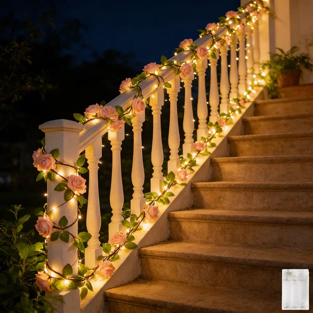 Artificial Rose Vine LED String Light | Perfect for Celebrations