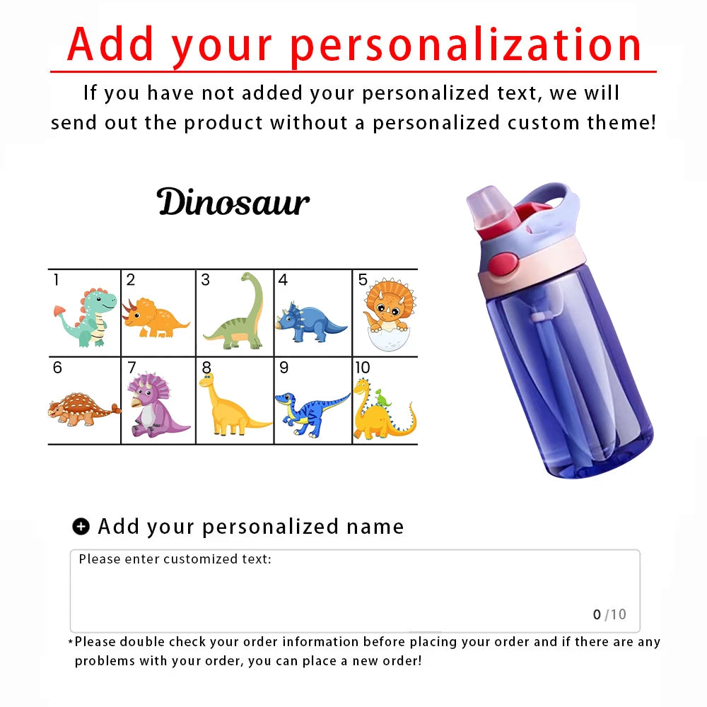 Personalized Children's Cartoon Water Bottles | Fun & Eco-Friendly