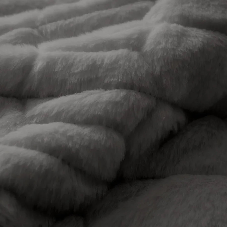 King Size Lightweight Faux Fur Comforter Set | Cozy Plush Bedding