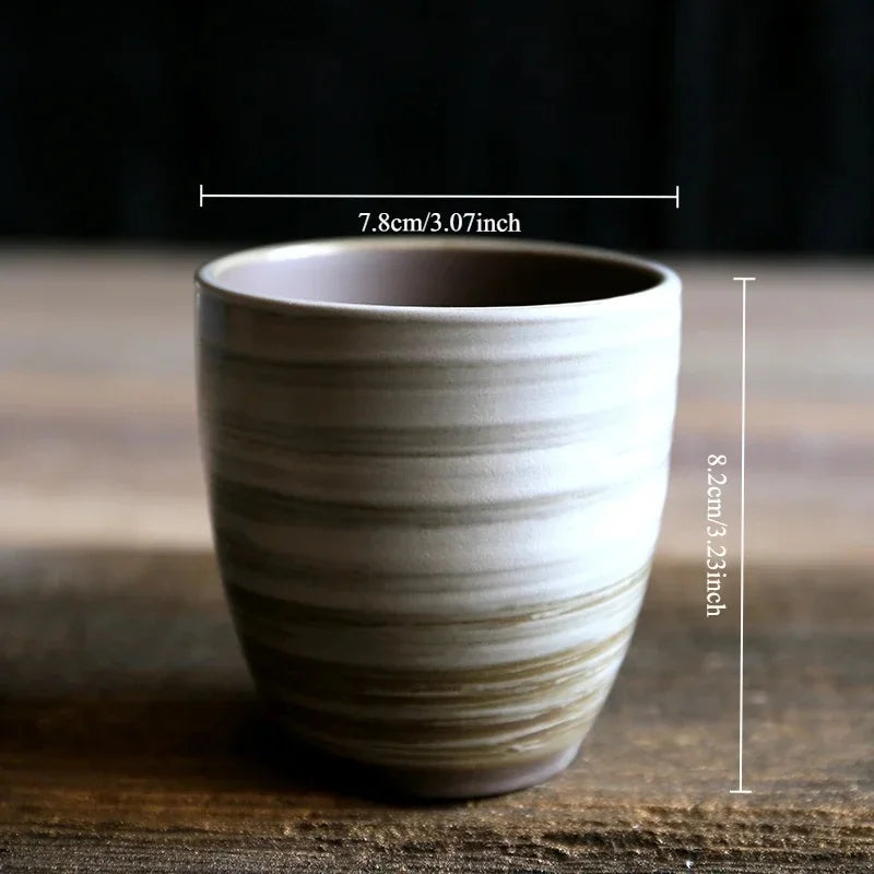 Tazas de café japonesas de gres con gradiente grande | Vajilla elegante