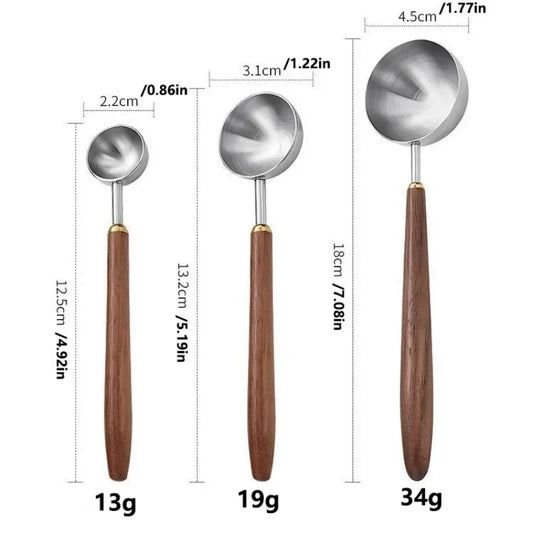 Cuchara medidora de café de acero inoxidable 304 con mango largo | Utensilio de cocina