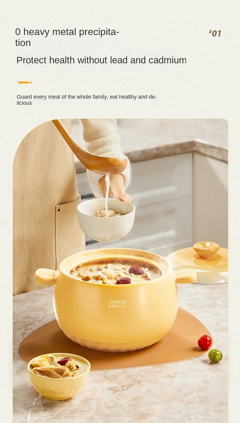 High-Temperature Resistant Ceramic Casserole Pot for Gas Stoves