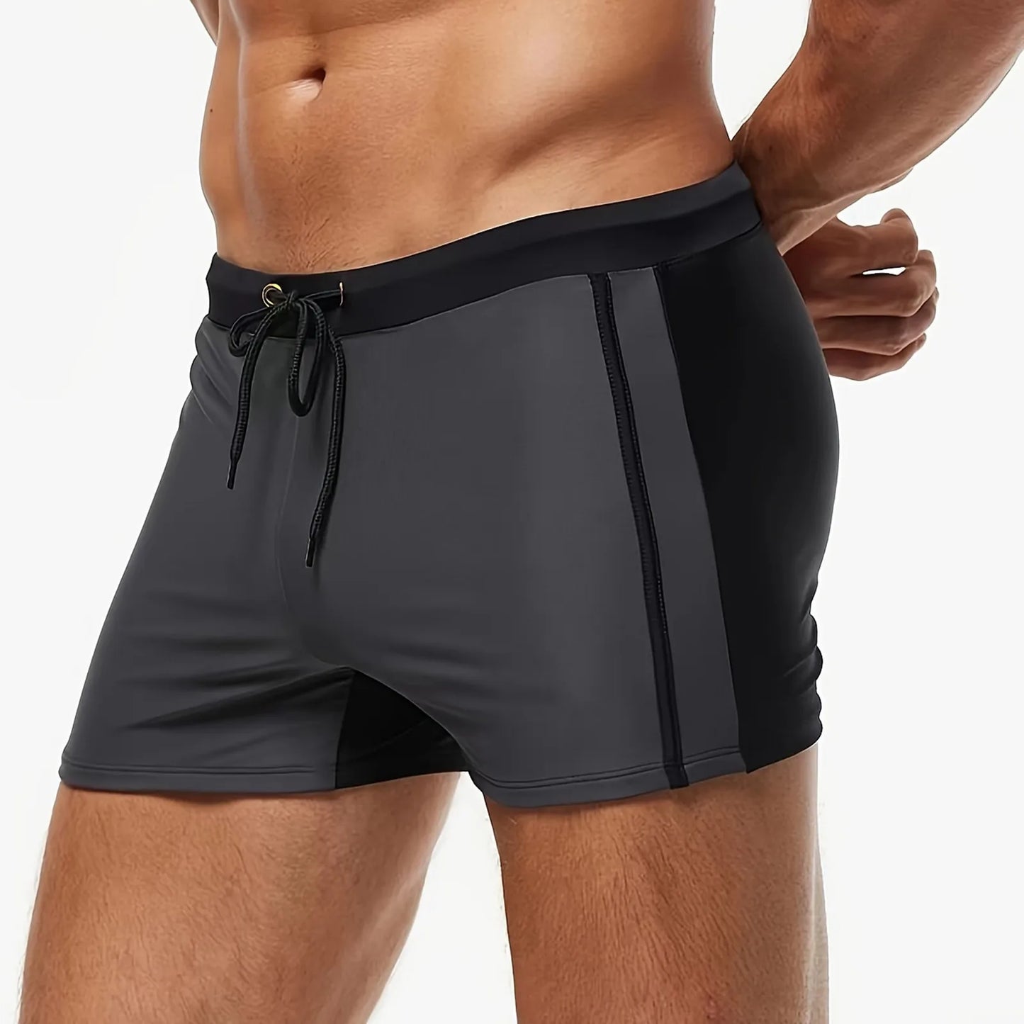 Cómodos shorts de baño con cordones para hombre | Ropa de playa a la moda