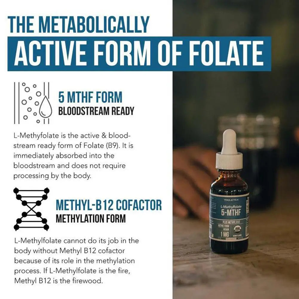 L-Methylfolate Vitamin Drops with B12 and Folic Acid