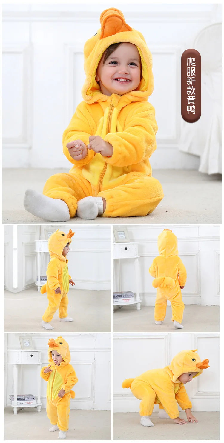 Cozy Baby Rompers | Adorable Winter Hooded Jumpsuits for Kids