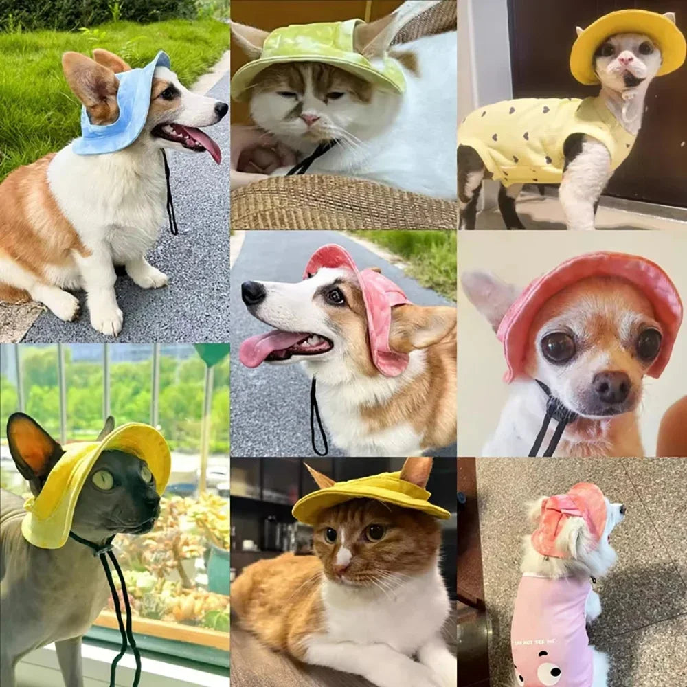 Adjustable Dog Baseball Cap with Ear Holes | Summer Pet Hat