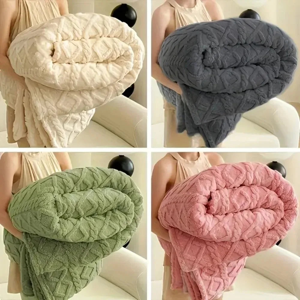 Extra Thick Plush Fleece Blanket | Soft All-Season Throw for Comfort