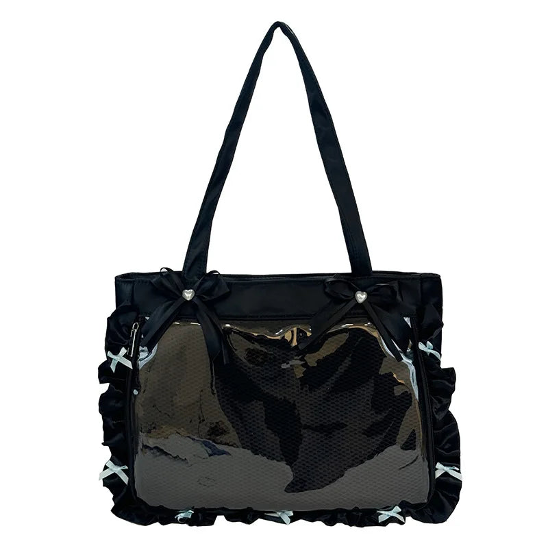 Bolsa Bandolera de Anime Estilo Preppy de Gran Capacidad para Mujer