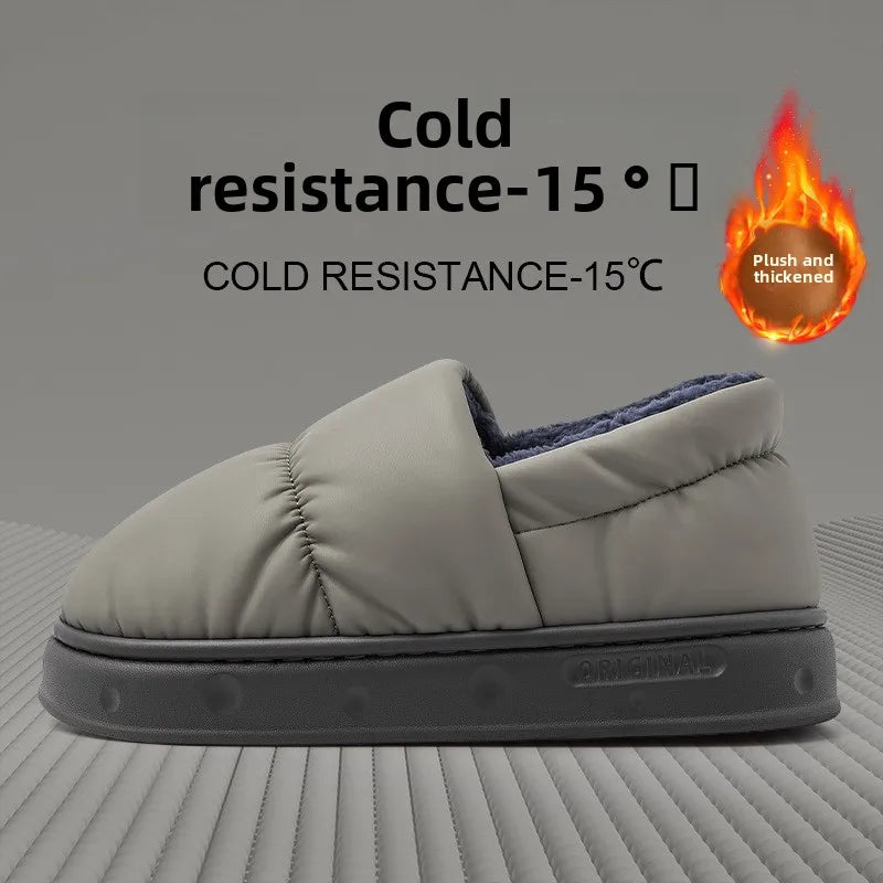Men's Winter Wool Plush Slippers | Thick Non-Slip House Shoes