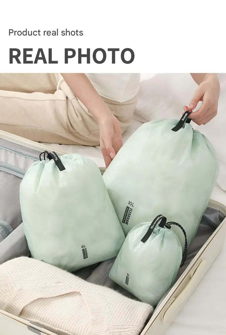 Large Capacity Waterproof Storage Bag for Clothes Travel Organizer Pouch with Multiple Pockets for Outdoor Hiking Camping