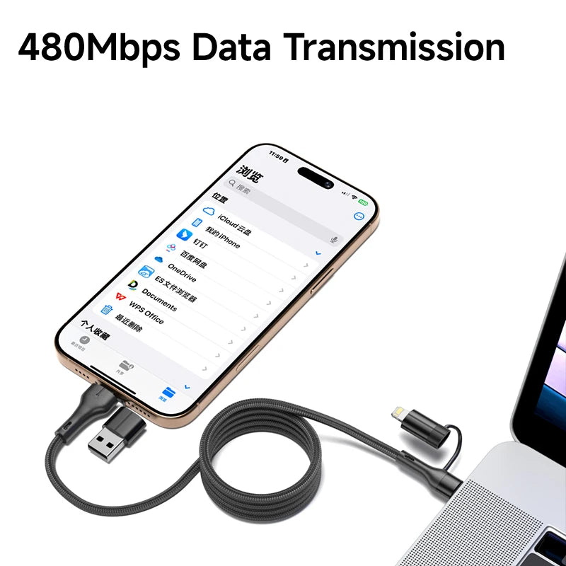 4 in 1 Magnetic Fast Charging Cable | Universal Compatibility & Durability